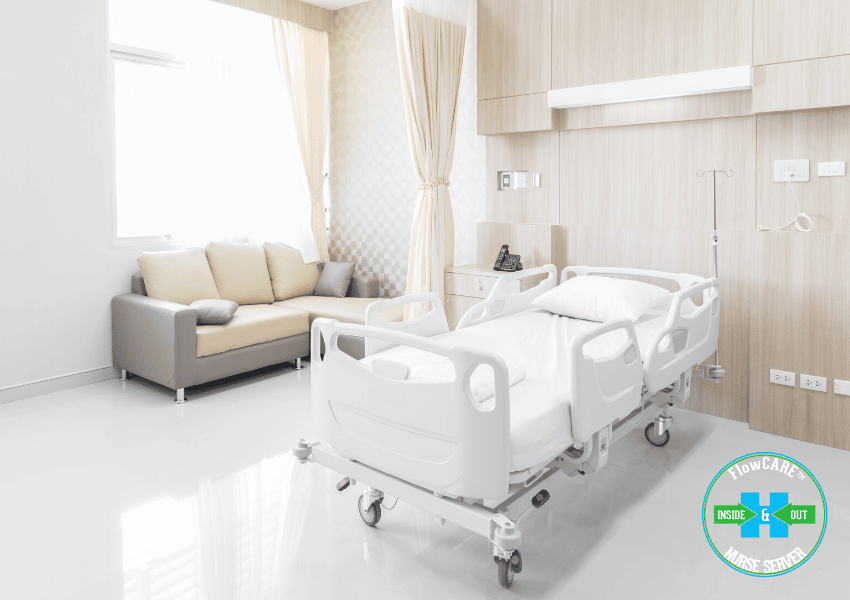 Hospital room with warm design